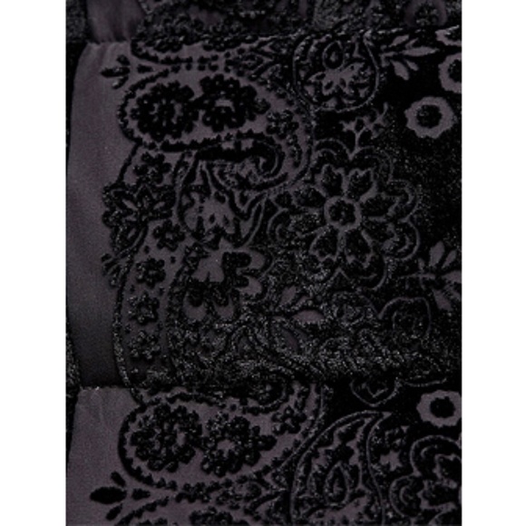 Moncler Labbe Printed Velvet Puffer Coat - Picture 5 of 14